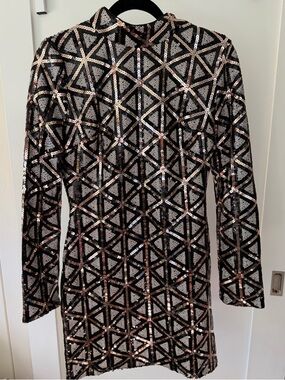 Lulu's long sleeve sequin dress
